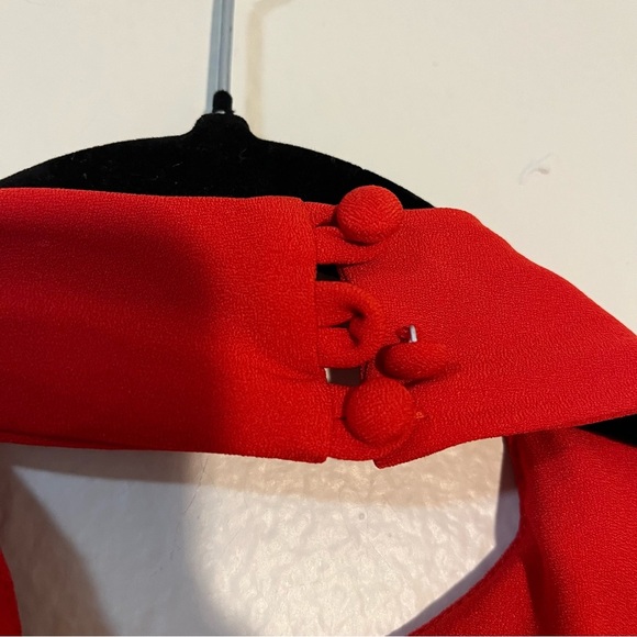 Lulu's Vibrant Red Halter Jumpsuit Size Large Formal Homecoming Holiday Party - Picture 3 of 10